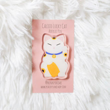 Load image into Gallery viewer, Calico Lucky Cat Acrylic Pin
