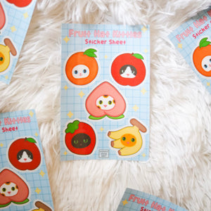 Fruit Hat Kitties Sticker Sheet