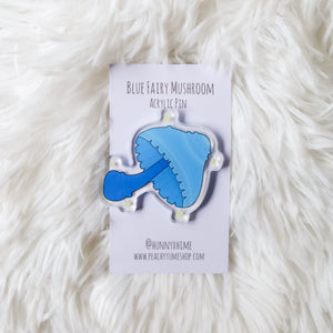 Blue Fairy Mushroom Acrylic Pin