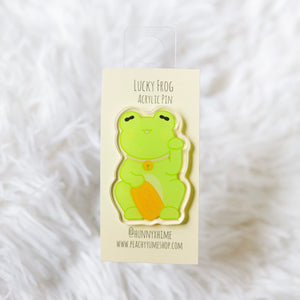 Lucky Frog Acrylic Pin
